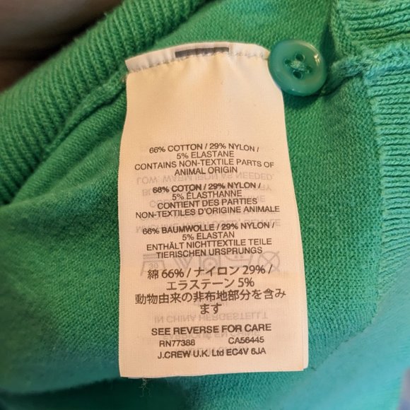 JCrew cotton blend cardigan, aqua/size L - Picture 3 of 4